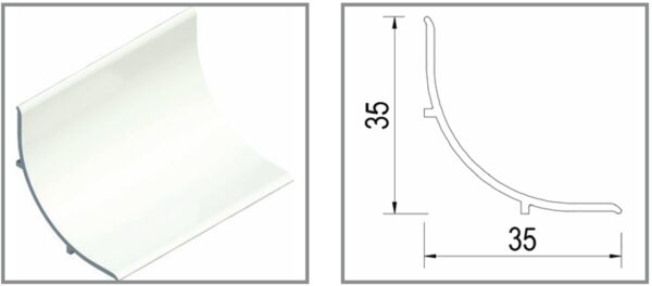 35x35mm coving Surfmist aluminium 6500mm