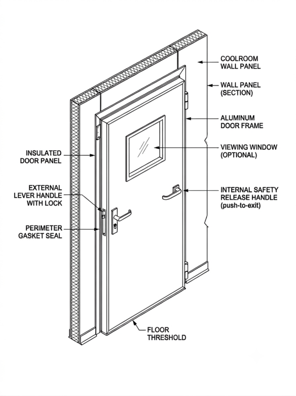 Coolroom personnel access door diagram